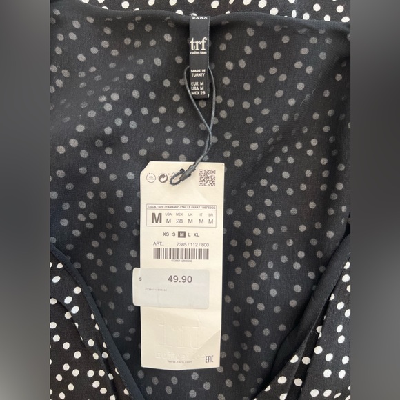 Zara Black White Polka Dot Ruffle Romper Dress - Picture 6 of 9